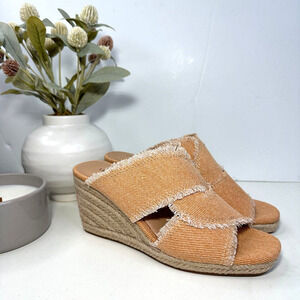 New Lucky Brand Madgie Espadrille Wedge Sandal Peach Women's 6M/36.5 NWOB